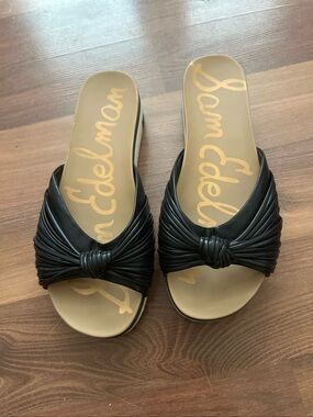 Sam Edelman Black Knotted Slide Sandals Size 8.5